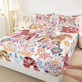 thumbnail image 3 of jejeloiu Vintage Flower Print Twin Sheet Sets,Kawaii Boho Horse Bedding For Men Women 3 Pieces, 3 of 7