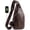 01#Coffee, variant on Djiypn Crossbody Sling Bag Men Women, Small PU Leather Casual Shoulder Backpack, Chest Daypack Satchel for Outdoor Hiking Travel, Coffee