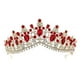thumbnail image 1 of corona grande de diamantes de imitación para novia, tocado de aleación, elegante tocado para mujer y niña (rojo), 1 of 5