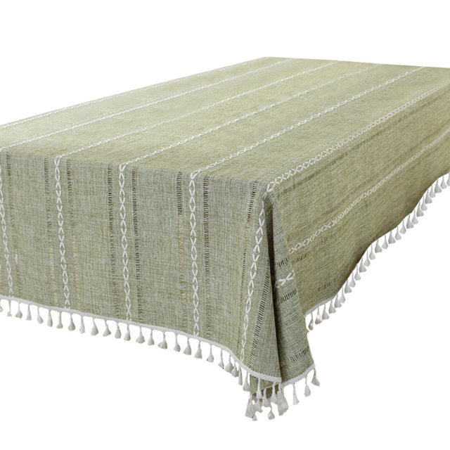 WIFORNT Rustic Tablecloth Farmhouse Table Cloths Wrinkle Free Washable Rectangular Table Cloth with Tassel for Dining, Kitchen