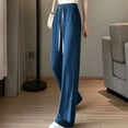 thumbnail image 4 of Yokua Womens Wide Leg Straight Sweatpants Solid Color Ribbed Loose Flowy Long Pants, 4 of 14