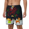 thumbnail image 2 of Uemuo Merry Christmas Elk Pattern Mens Swim Trunks Quick Dry Board Shorts with Mesh Lining, Stretch Beach Shorts Quick Dry No-Chafing Board Shorts-Small, 2 of 9