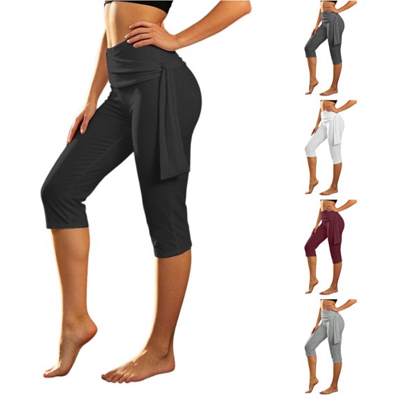 TIANZEN Women's Stretch Waistband 7 Inch Base Shorts Casual Women's Short Legged Pants 7 Inch Pants Wide Leg Cover up Pants