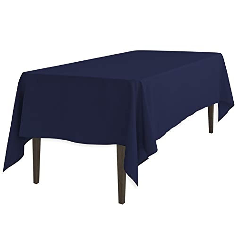 LinenTablecloth Polyester 70 x 120 in. Rectangular Tablecloth Navy Blue ...