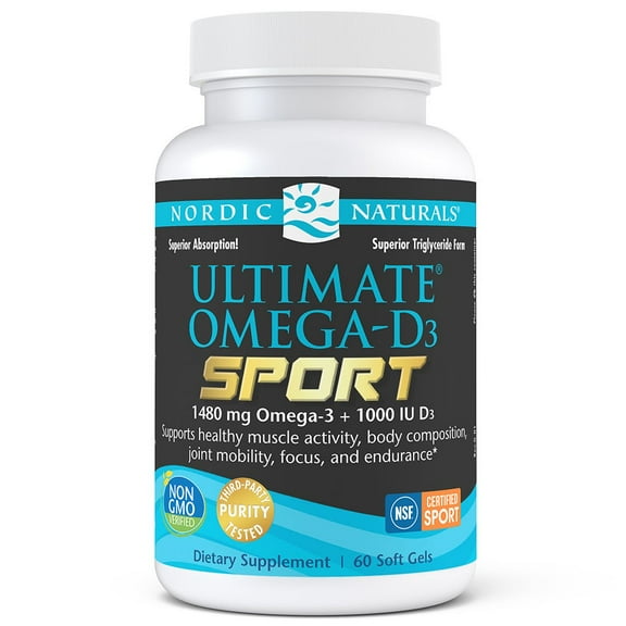 Nordic Naturals Ultimate Omega-D3 Sport, 1480 Mg, Fish Oil, 60 Ct