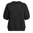 thumbnail image 4 of Bibifish Womens Sweatshirts Solid Color Short Sleeve Crewneck Sweatshirts Loose Fit Pullover Tops Casual Summer Daily Wear, 4 of 4