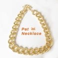 thumbnail image 3 of Collar metálico para mascotas, joyería para mascotas, collar de felpa para gatos y perros, estilo francés, cadena dorada grande de 45 cm + 7 cm., 3 of 5