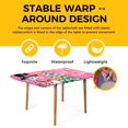 thumbnail image 4 of Pink Snowman Christmas Table Cloths for 3 Foot Rectangle Tables, Xmas Tree Ball Winter Snowflake Patio Waterproof Elastic Fitted Tablecloths, Washable Rectangular Table Cover for Camping, 4 of 8