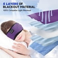thumbnail image 4 of Sleep Mask, Bluetooth Eye Mask Bluetooth, TOPOINT Breathable Cotton Sleep Headphones for Sleeping Side Sleepers Travel Meditation Music Headsets with Microphone Handsfree Men Women, Purple, 4 of 8