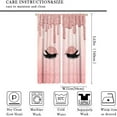 thumbnail image 2 of Rose Gold Eyelash Rod Pocket Blackout Curtains for Bedroom - Modern Feminine Makeup Themed Dripping Glitter Print Window Drapes,Thermal Insulated Room Darkening Curtains 42x63in, 2 of 6