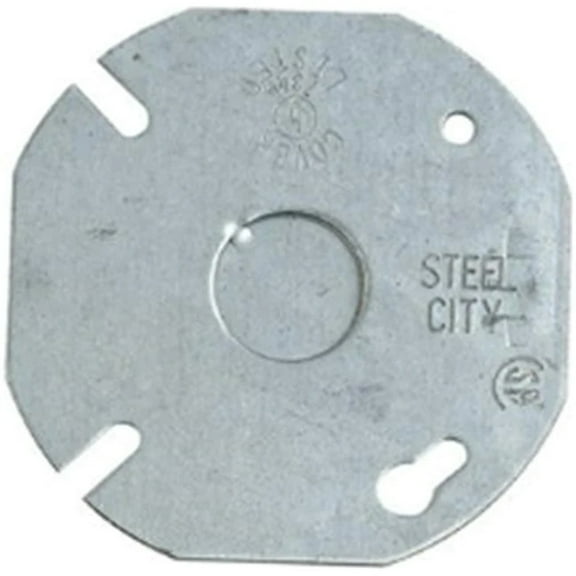Steel City 24C6 Octagon/ Round Electrical Fixture Box Cover, Steel, 3-1/2-Inch
