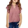 thumbnail image 5 of adviicd Hauts pour Filles T-Shirts à Manches Courtes Mignons Graphiques Col Rond Imprimé Été Rose,L, 5 of 5