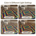 thumbnail image 7 of ODIKA 6'x9' Washable Area Rug Rainbow Striped Door Diamond Emblem Pride Flag Themed Entrance for Family Room, Living Room, Master Bedroom, Non-Slip, Easy Care, 7 of 7