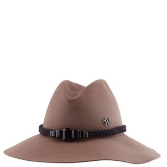 Maison Michel Ladies Navy Kate Wool Felt Fedora Hat, Size  display picture 3
