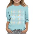 thumbnail image 2 of Herrnalise 100 Days Of School Celebrate 100th Day Of School Boys Girls T-Shirt Summer And Spring Toddler Girls Kids Fashion Children Round Neck 3/4 Sleeve Printing T-Shirt Blouse For 3-12 Years, 2 of 5