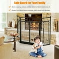 thumbnail image 4 of Gymax 3-Panel Folding Wrought Iron Fireplace Screen W/ Doors & 4 Pieces Tools Set, 4 of 9