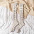 thumbnail image 2 of JeashCHAT Winter Women Coral Fleece Socks Middle Tube Sleeping Home Solid Calf Socks, 2 of 3