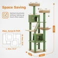 thumbnail image 4 of PEQULTI 71 " Cat Tree Tower for Large Cat Condo with Scratching Post Tall for Indoor, Green, 4 of 11