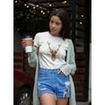 thumbnail image 2 of Cute Brown Deer Head Graphic Tee Women's -Image by Shutterstock, 2 of 4