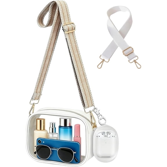 Clear Crossbody Bag for Stadium Events, Transparent Purse for Women, Small Stadium Approved for Concerts and Sports
