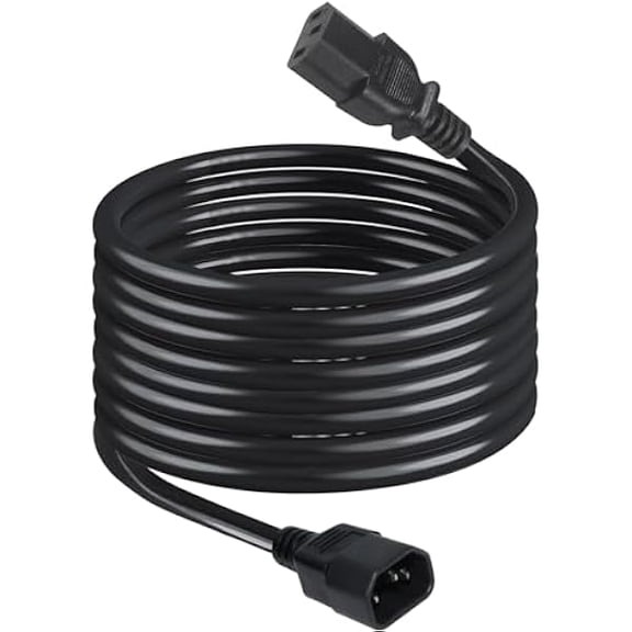 Quyaojz C13 to C14 Power Cord, 10FT/3M IEC C14 Male to IEC C13 Female Power Extension Cable, for PDU UPS Computer Indoor 3 Prong Short AC Extension Cord 10A 125V