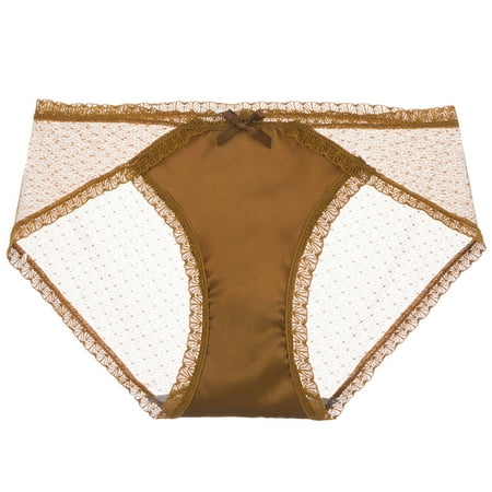 

Womens Underwear Womens Underwear Cotton Panties for Women Underpants Briefs Hipster Lace Bikini(L Yellow)
