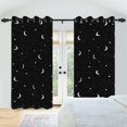 thumbnail image 2 of Nanqianyi Black Blackout Curtains With Moon Star Pattern, 42"W x 84"L, 2 Panels, Window Curtains for Bedroom/Living Room, 2 of 8