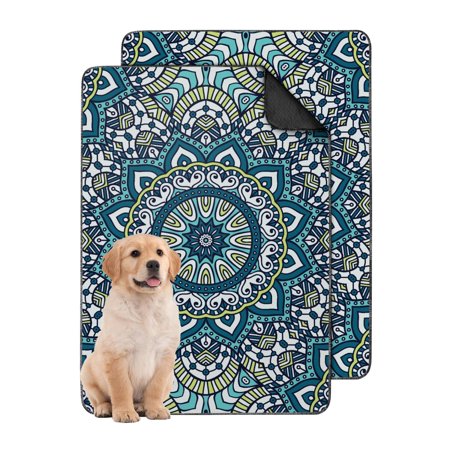 Premium 24 x35 Mandala Washable Pee Pads for Dogs Reusable Potty Pads with Non-Slip Backing for Indoor Housebreaking and Crate Use.