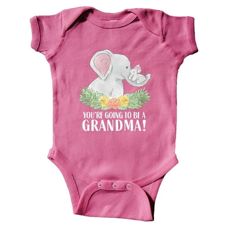 

Inktastic You re Going to Be a Grandma! Cute Elephants with Flowers Gift Baby Boy or Baby Girl Bodysuit