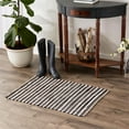 thumbnail image 3 of Dark Brown Slim Stripe Cotton Chindi Rug  Multi-Color Cotton 2x3Ft, 3 of 4