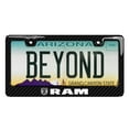 thumbnail image 2 of RAM Black Real 3K Carbon Fiber Finish ABS Plastic License Plate Frame, 2 of 8