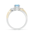 thumbnail image 2 of ANGARA Natural Aquamarine and Diamond Twisted Vine Engagement Ring in 14K White & Yellow Gold for Women (Size-6mm) | March Birthstone, Anniversary, Jewelry Gift for Women | Natural Aquamarine Ring, 2 of 11