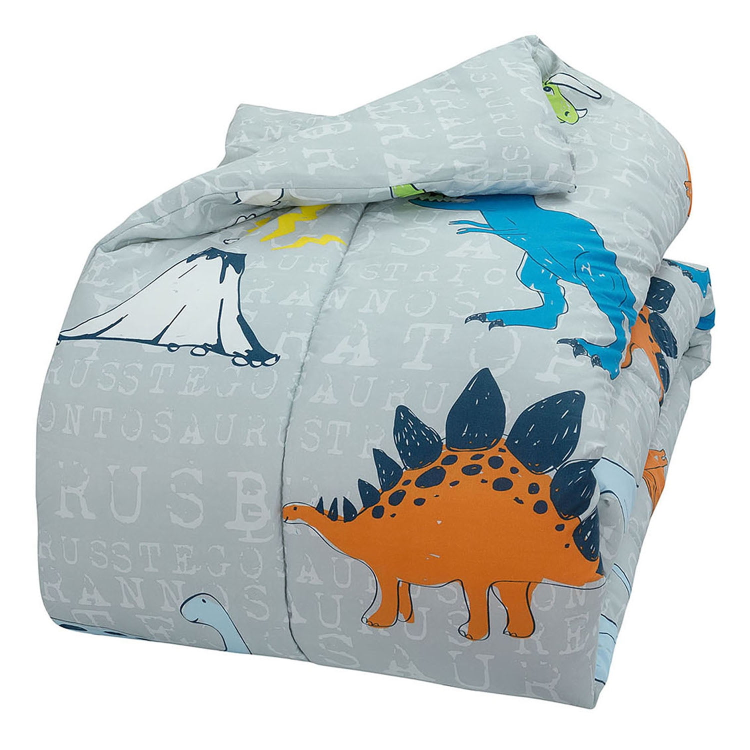 Full 7-Piece Comforter Set, Kidz Mix Dinosaur Volcano Walk Super Soft, Breathable, Bed in a Bag with Reversible Comforter