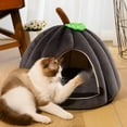 thumbnail image 6 of Pumpkin Cat Bed, Cat Beds with CatsRemovable Cushion for Indoor, Warm Cave Nest Sleeping Bed Puppy House for Cats Small Dogs (Orange, M), 6 of 6