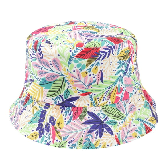 DeHolifer Bucket Hat Cap for Women Summer Sun Protection Fashion Flower Tie Dye Outdoor Sun-hat Fisherman Bucket Hat Cap