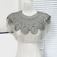 thumbnail image 4 of Aellinatey Beaded Sequins Shawl Wrap Fringed Evening Party Capes Wedding Bridal Cover Up, 4 of 19