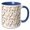 Blue/White, variant on 3drose, Fall Stalks of Wheat Pattern, 11oz Two-tone Yellow Mug