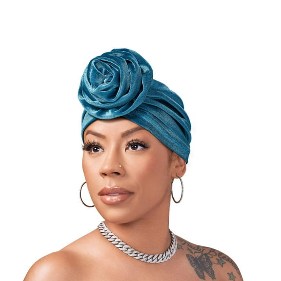 Red by Kiss Keyshia Cole X Top Knot Turban Ritzy Velvet Blue (HQ61)