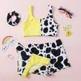 thumbnail image 6 of ASFGIMUJ Kids Swimsuits Girls Spring Summer Print Sleeveless Print Bikini 3Pc Beach Swimwear Toddler&nbsp;Bathing&nbsp;Suit Girl,Size 6 Years-7 Years, 6 of 6