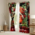 thumbnail image 3 of Manfei Chic Cardinal Bird Black Out Curtains, Merry Christmas Curtains Pack of 2 (42x63 Each), Xmas Red Checkered Bedroom Curtains, Luxury Bedroom Decor, 3 of 6