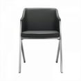thumbnail image 2 of Benjara Leatherette Dining Chair with A Shape Base, Set of 2, Gray and Chrome, 2 of 5