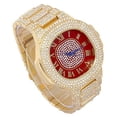 thumbnail image 3 of Bling-ed Out Oblong Metal Mens Color on Blast Watch - 8475Color (ST10235SDR# Gold Blood Red), 3 of 3