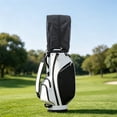thumbnail image 3 of Universal Golf Bag Rain Cover With Adjustable Hood & Secure Loop Strap Windproof Water Resistant Shield For Stand & Cart Bags Outdoor Use(Black-50Cm), 3 of 4