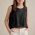 thumbnail image 2 of NIEWTR Girls' Loose Crew Neck Tank Tops Sleeveless Casual Summer Wide Strap Blouse Tees(Black,6-7 Years), 2 of 6