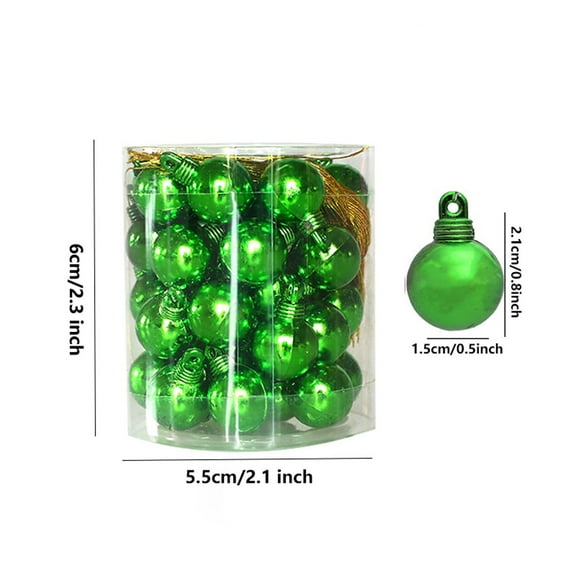 Coollooc 40PCS Christmas Ball Ornaments, 1.5cm 0.5Inch Shatterproof Christmas Ornaments Set, Hanging Balls Decorations for Xmas Tree Balls
