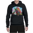 thumbnail image 2 of Wild Bobby Rainbow Painted Manatee Dean Russo Design Animal Lover Unisex Hoodie Sweatshirt, Black, Small, 2 of 6