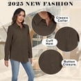 thumbnail image 5 of VDJ Button Down Shirts for Women Dressy Casual Solid Color Long Sleeve Collared Blouse Office Work Tops with Pockets Size M, 5 of 9