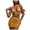 Gold, variant on GEWSEY Women's 3 Piece Swimsuits Halter Triangle Crochet Bikini Sets with Cover Up Skirt (Black, M)