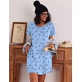 thumbnail image 4 of Ekouaer Nightgowns for Women Cotton Sleep Shirts Short Sleeve Nightshirt Crew Neck Night Gown Comfy Sleepwear Nightdress, 4 of 6