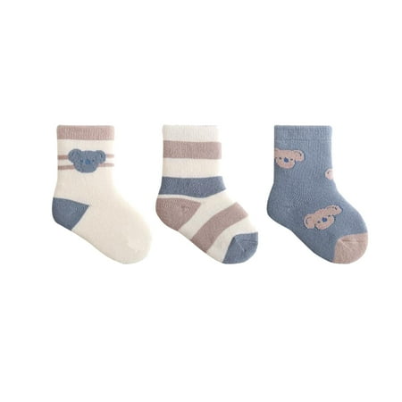 

GWAABD Women s Running Socks Children Autumn and Winter New Pattern Fashion Cute Cartoon Blue Koala Comfortable Thickened Thermal Socks